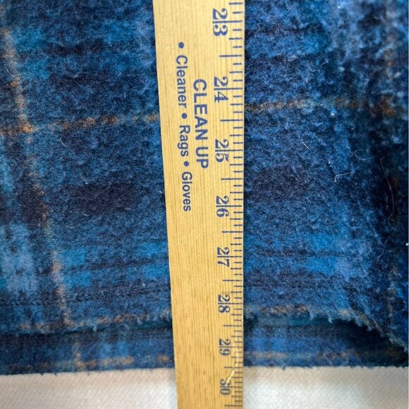 John Wayne Mens Pullover Shirt Jacket Size 2XL Blue Plaid Henley Flannel Cozy - Picture 9 of 13